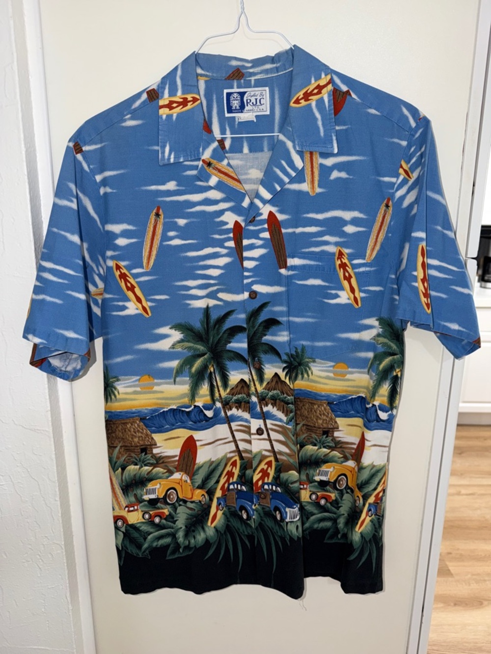 RJC Blue Hawaiian Surf & Sunset Camp Shirt | L